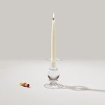 Hazdev Candlestick Hartland Stacked Sphere Handblown Glass Holder - Image 3