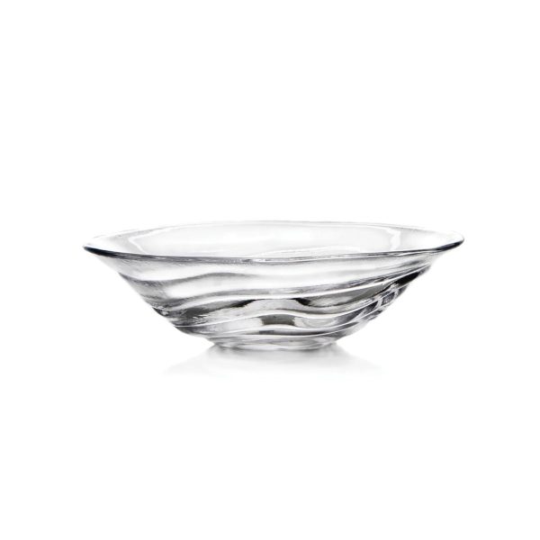 Hazdev Bowl Rippled Glass Lake Inspired Dessert Serving Dish