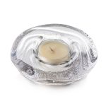 Hazdev Votive Holder Swirl Wave Clear Glass Light Reflector