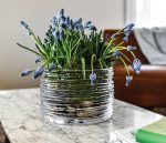 Hazdev Bowl Echo Lake Wrapped Glass Textured Centerpiece Design - Image 3