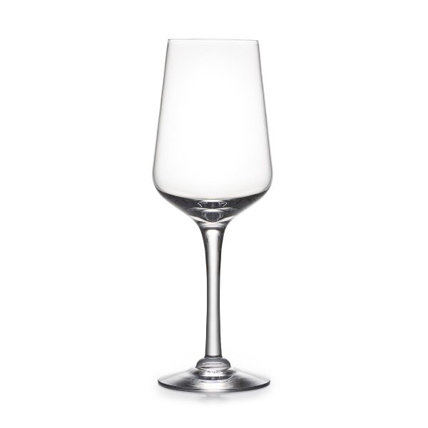 Hazdev White Wine Glass Vintner Pulled Stem Ripple Bowl Design