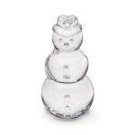 Hazdev Sculpture Snowman Handblown Clear Glass Holiday Display - Image 5