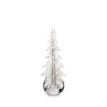 Hazdev Tree Snowdrift Evergreen Ribbon Textured Winter Inspired Glass