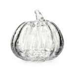 Hazdev Pumpkin Sculpture Crackle Finish Autumn Inspired Glass Accent - Image 9