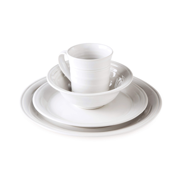 Hazdev Dinnerware Dove Spiral Glazed Neo Traditional Ceramic