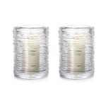Hazdev Candle Holder Echo Lake Cylindrical Wrapped Glass Nature Inspired