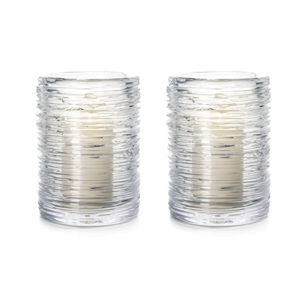 Hazdev Candle Holder Echo Lake Cylindrical Wrapped Glass Nature Inspired