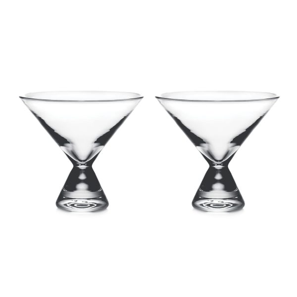 Hazdev Martini Glass Stemless Rounded Bowl Minimalist Cocktail Vessel