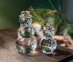 Hazdev Sculpture Snowman Handblown Clear Glass Holiday Display - Image 4