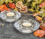 Hazdev Votive Holder Swirl Wave Clear Glass Light Reflector - Image 5