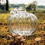 Hazdev Pumpkin Sculpture Twisted Stem Art Glass Abundance Symbol - Image 5