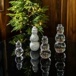 Hazdev Sculpture Snowman Handblown Clear Glass Holiday Display - Image 3