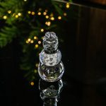 Hazdev Sculpture Snowman Handblown Clear Glass Holiday Display - Image 2