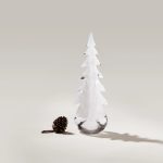 Hazdev Tree Snowdrift Evergreen Ribbon Textured Winter Inspired Glass - Image 4