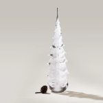 Hazdev Tree Snowdrift Evergreen Ribbon Textured Winter Inspired Glass - Image 5