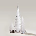 Hazdev Tree Snowdrift Evergreen Ribbon Textured Winter Inspired Glass - Image 2