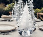 Hazdev Tree Snowdrift Evergreen Ribbon Textured Winter Inspired Glass - Image 6